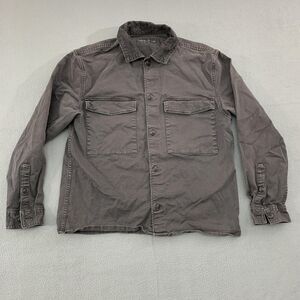 Abercrombie & Fitch Shirt Jacket Mens Small Gray Corduroy Collar Workwear Chore